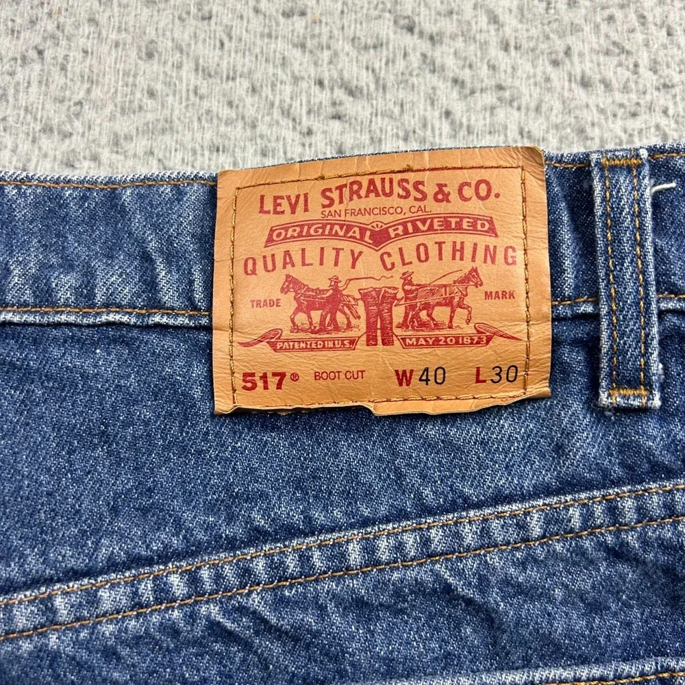 VTG Levis 517 Jeans Mens 40x30 (fits 38x30) Blue Bootcut Red Tab 90s